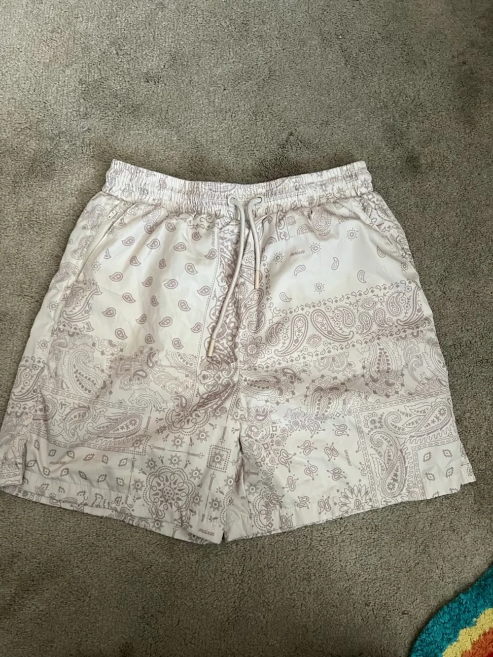 Men's Light brown Paisley Drawstring Shorts